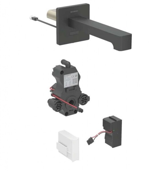 GEBERIT - Brenta Elektronická umyvadlová baterie pod omítku, síťové napájení, easy to clean, matná černá 116.292.14.1