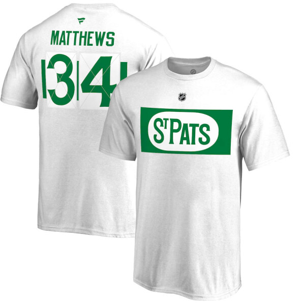 Fanatics Pánské Tričko Toronto Maple Leafs St. Pats Auston Matthews #34 Stack Alternate Name Number Velikost: