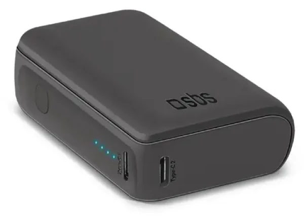 SBS NanoTube černá / Powerbanka / 10 000 mAh / 10 W / 2x USB-C/USB-A (TTBB10000MINIK)