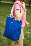 HAY Bavlněná taška Tote Bag Medium Electric Blue, modrá barva, textil