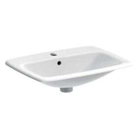 GEBERIT - Selnova Square Umyvadlo 60x45 cm, s přepadem, otvor pro baterii, bílá 500.307.01.7