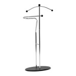 Němý sluha, výška 110 cm, masiv kaučukovník, černé moření, kov chrom