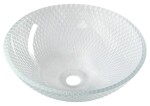 SAPHO - PUKETA skleněné gravírované umyvadlo na desku Ø 42cm, čirá TY165