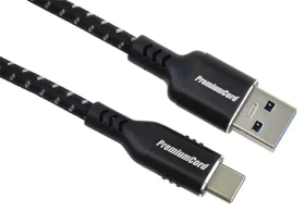 PremiumCord kabel USB-C - USB 3.0 A / Kabel / USB 3.2 Gen 1 / 5 Gbit/s / 3A / 1 m / bavlněný oplet (ku31cx1)