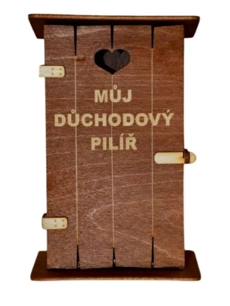 Mdeco Pokladnička kadibudka dřevěná - Důchodový pilíř