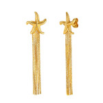 Náušnice s motivem mořské hvězdice Suzanne - chirurgická ocel, Zlatá