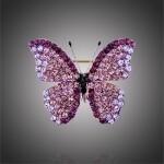 Brož se zirkony Bertranda - motýl, Fialová