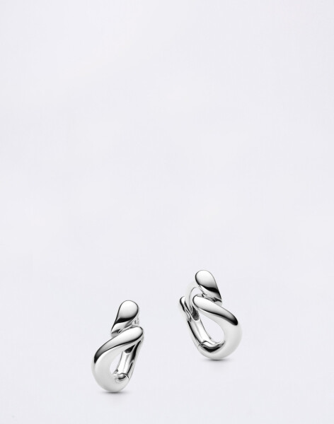 Maria Black Whirl Huggie Silver PAIR Silver