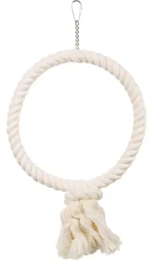TRIXIE Závěsný bavlněný kruh s uzlem 25 cm / Hračka pro ptáky / přírodní materiály