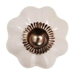 La finesse Porcelánová úchytka Sarah White, bílá barva, porcelán 40 mm