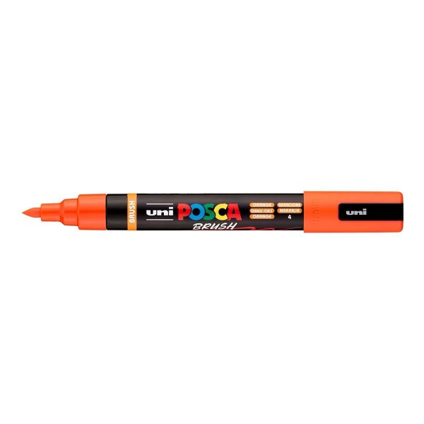Uni Posca PC-5BR 1-4 mm oranžová 4 štětcový hrot