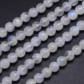 Přírodní měsíční kámen - třída AA - ∅ 6 mm - 1 ks