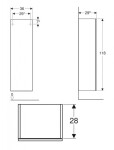 GEBERIT - Smyle Square Skříňka vysoká 118x36 cm, lesklá bílá 500.361.00.1