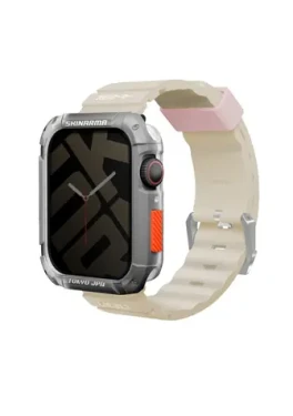 SKINARMA SHOKKU silikonový řemínek pro Apple Watch 45/44/42 mm béžová (8886461243390)