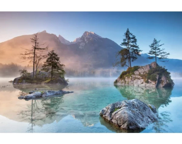 Obraz na plátně Alpský klid u jezera, 90x60 cm