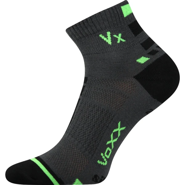 VOXX Ponožky sportovní slabé MAYOR se stříbrem TMAVĚ ŠEDÉ (3 páry) 39-42 110546