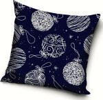 Dekorační polštářek Vánoční Baňky s Ornamenty