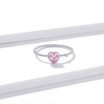 Stříbrný prsten Swarovski Elements Alex, stříbro 925/1000, 54 Růžová