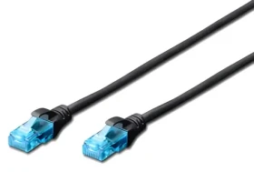 Digitus Ecoline Patch Cable černý 5m / Síťový kabel / UTP / CAT 5e / AWG 26/7 (DK-1512-050/BL)