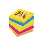 TESA Samolepicí poznámkové bločky Neon, 75 x 75 mm, mix barev, 6 x 80 ks