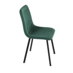 Židle jídelní, zelený samet, kov černý mat