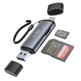 Tech-Protect UltraBoost šedá / Čtečka karet / SD, microSD / USB-C USB-A