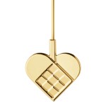 Georg Jensen Pozlacený závěsný svícen na stromeček Heart 2025, zlatá barva, kov