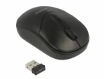 Delock optická mini myš černá / Optický senzor / bezdrátová / 1000 DPI / 3 tlačítka / 1xAA (12494-DE)