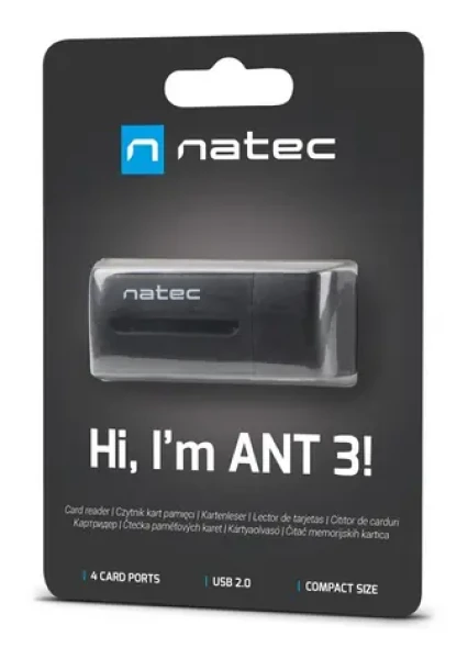 Natec MINI ANT All in One / Čtečka paměťových karet / USB 2.0 / SD/MMC/MS/microSD/M2 (NCZ-0560)