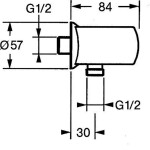 HANSA - Jet Nástěnný přípojný oblouk, chrom 04460100