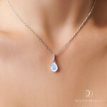 Royal Fashion stříbrný náhrdelník GU-DR24306N-SILVER-MOONSTONE-TOPAZ