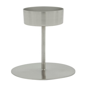 House Doctor Kovový svícen Anit Silver 10 cm, stříbrná barva, kov