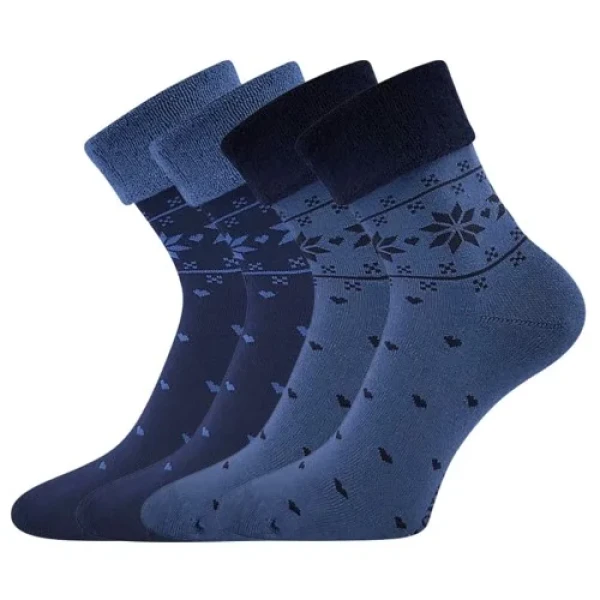 LONKA Ponožky dámské celofroté FROTANA s norským vzorem MOON BLUE (tmavě modrá/modrá) (2 páry) 35-38 117860