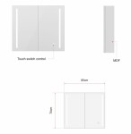 Erga Hana, zrcadlová galerka s LED osvětlením 80x70cm s integrovanou zásuvkou, bílá, ERG-V05-HANA-8070-WH