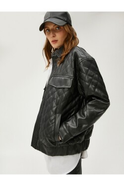 Prošívaná bunda Koton Leather Look
