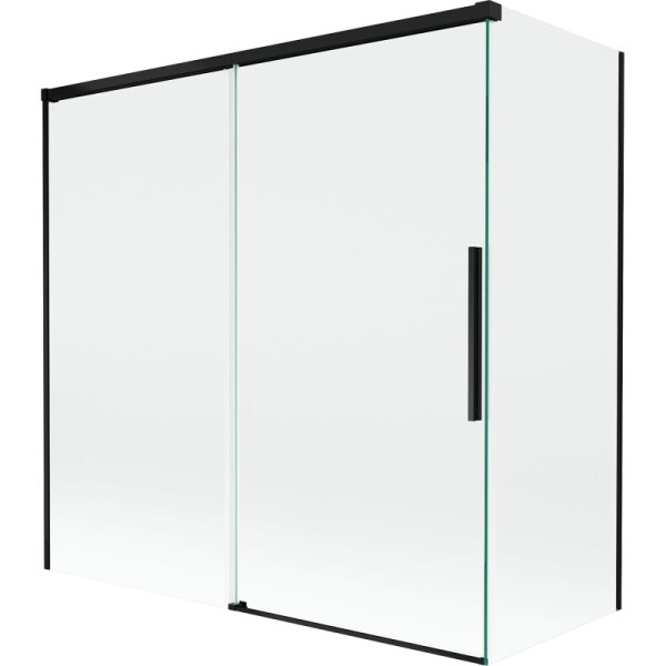 MEXEN/S - Rox vanová zástěna 2-křídlová posuvná 160 + 75 x 150, transparent, černá 8C9-160-075-70-00