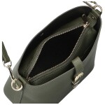 Luxusní dámská kožená kabelka na rameno Bertha, tmavě zelená