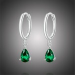 Stříbrné náušnice Swarovski Elements Dióna, stříbro 925/1000, Zelená