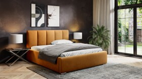 FRONTI Postel MODEL 08 120x200 hořčicová - MAGIC VELVET 2212
