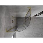 MEXEN/S - Mist L sprchový kout čtvrtkruh, křídlové 100 x 100, transparent, zlato kartáčovaná 8A33L-100-100-55-00