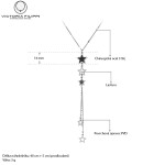 Ocelový náhrdelník Marica - chirurgická ocel, hvězdy, Stříbrná 40 cm + 5 cm (prodloužení)