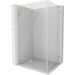 MEXEN/S - Lunar-F L sprchový kout skládací dveře levá 90 x 70, transparent, zlato kartáčovaná 836L-090-070-55-00-L