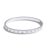 Pevný bangle náramek Delia - chirurgická ocel, Stříbrná