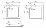 KOLO - Standard Plus Sprchová vanička akrylátová, 900x900 mm, bílá XBK1590000