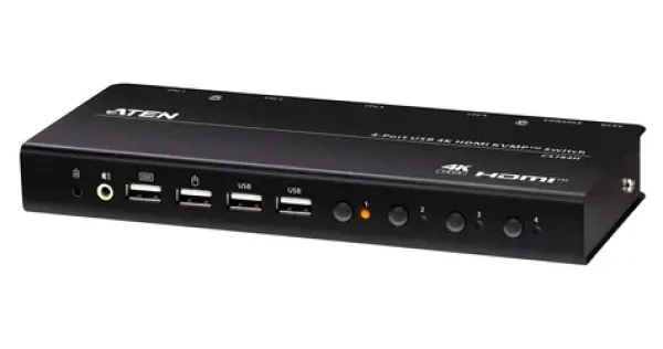 Aten 4-Port USB 4K HDMI KVMP černá / KVM přepínač / 4x HDMI / 4K 4096×2160 / USB (CS784H-AT-G)