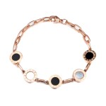 Ocelový náramek Samantha Gold - chirurgická ocel, římské číslice, Zlatá 17 cm + 3 cm (prodloužení)