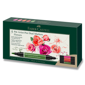 Popisovač Faber-Castell Pitt Artist Pen Dual Marker Flowers sada 5 ks