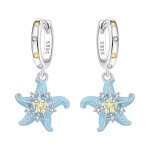 Stříbrné visací náušnice Mořská Hvězdice - stříbro 925/1000, Stříbrná