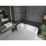 MEXEN/S - Next vanová zástěna FIX 90 x 150, černá vzor, grafit metal 895-090-000-00-77-95