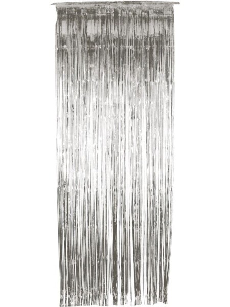 Smiffys.com Závěs - stříbrný - 91 x 244 cm